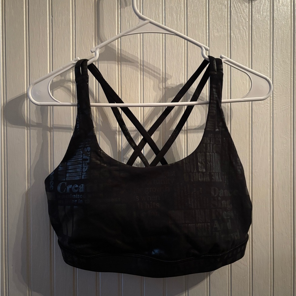 Lululemon Energy Sports Bra - Black with Logo Designs